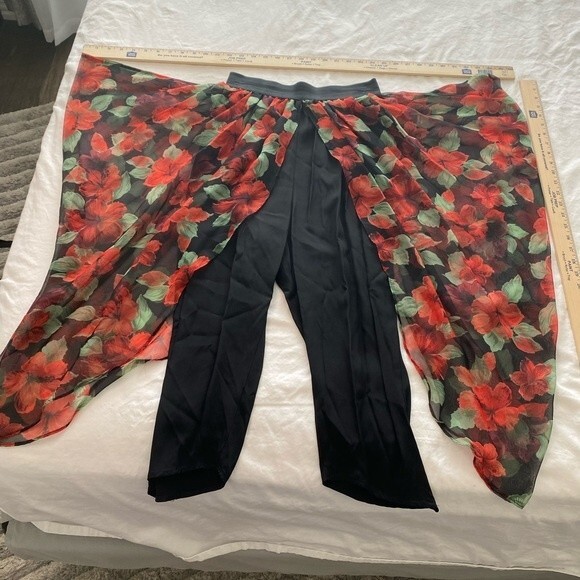 Vintage Sen Shi Chiffon Split Flare Skirt Pants & Jacket Asymmetrical Rare SZ M - Picture 11 of 13